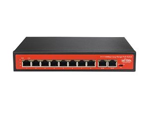 Коммутатор Неуправляемый PoE - Wi-Tek WI-PS210 V2 (8fe +2fe +hipoe +250m)