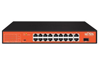 Коммутатор Неуправляемый PoE - Wi-Tek WI-PS518GH (16fe +1ge +1combo/sfp)