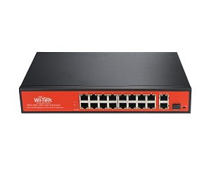 Коммутатор Неуправляемый PoE - Wi-Tek WI-PS518GV (16fe +2ge +1sfp)