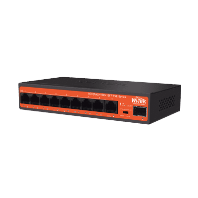 Коммутатор Неуправляемый PoE - Wi-Tek WI-PS309GFH (8poe / 1000mbps)